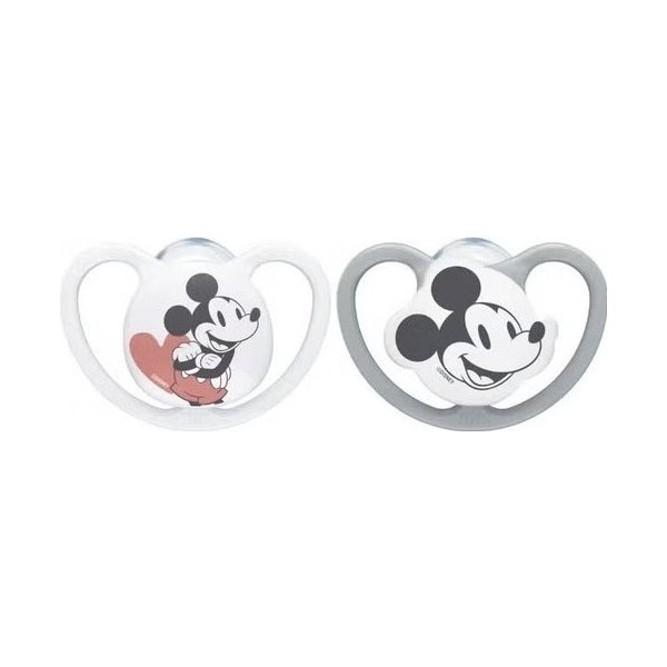 Nuk Chupete Space Mickey Silicona Gris 0-6 Meses