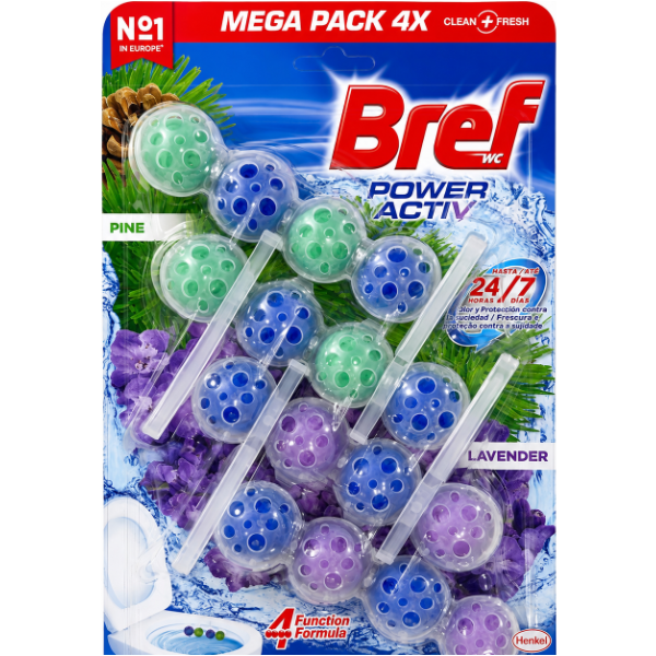 Bref WC power active Pine y Lavanda PROMO PACK 4u